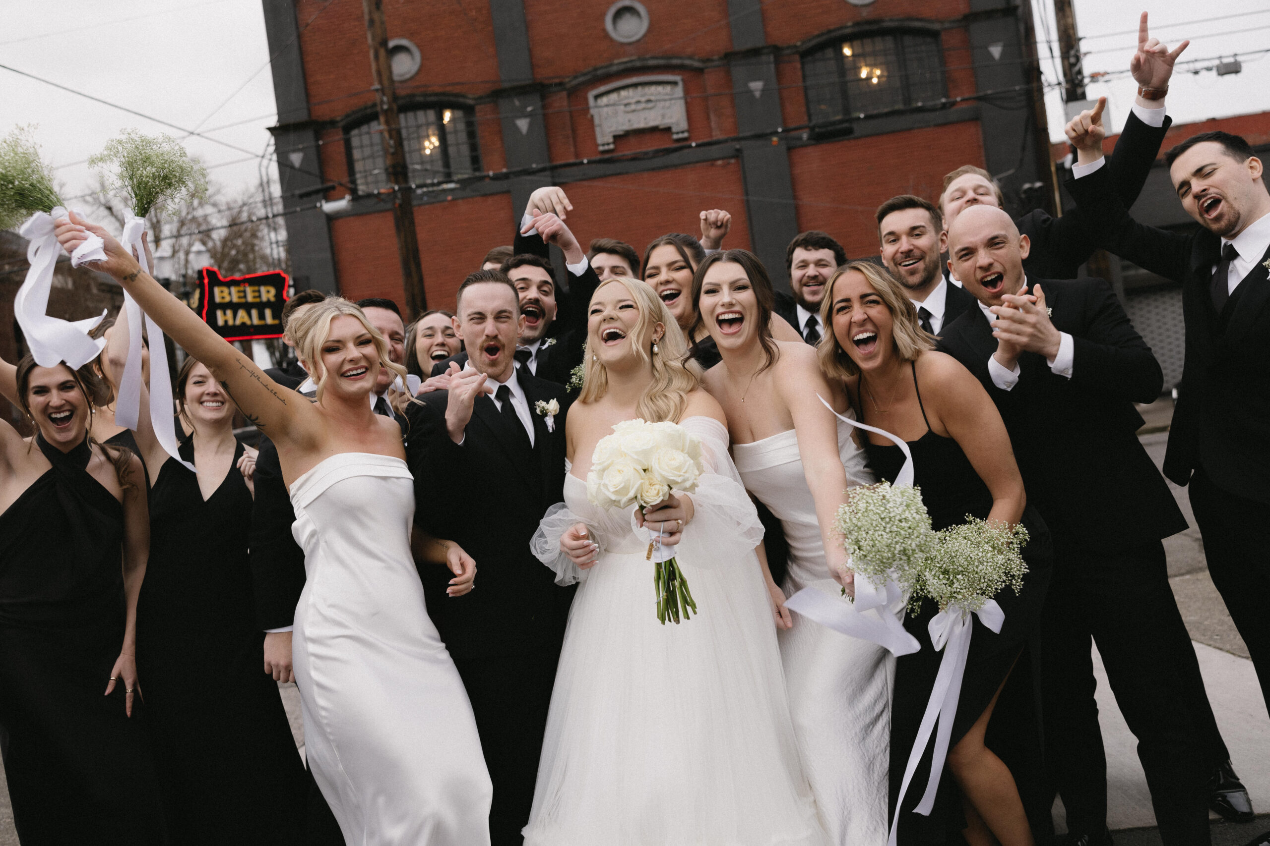 Wedding party group photo